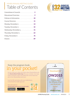 In Your Pocket! Get the Most U�-To-Date Information About Obesitywee� with the Obesityweek �Obi�E �