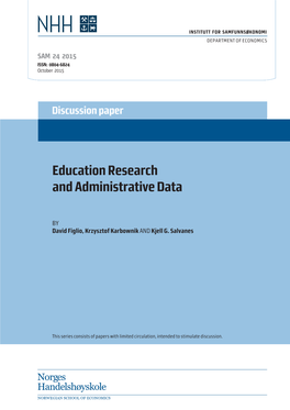 Education Research and Administrative Data