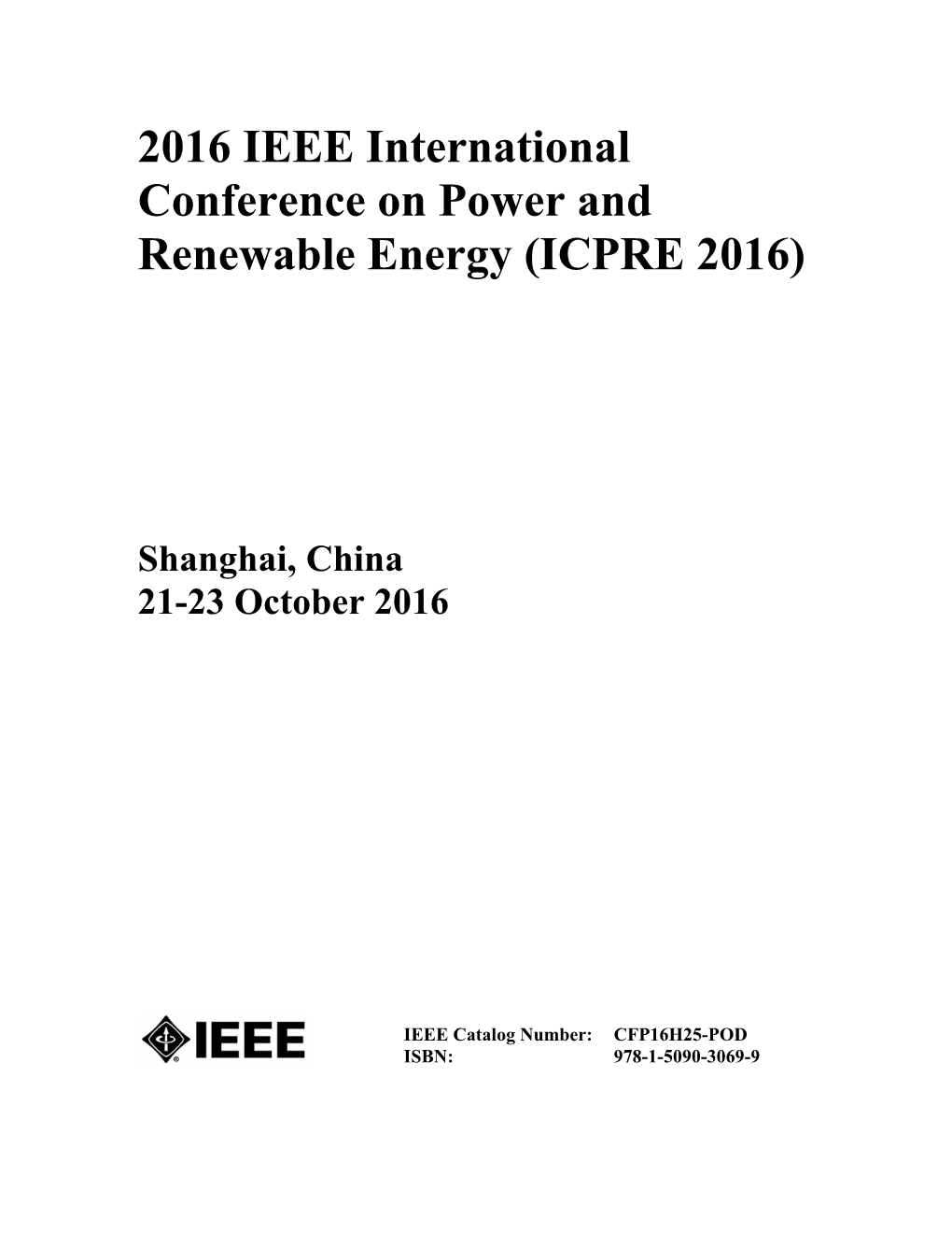 2016 IEEE International Conference on Power And