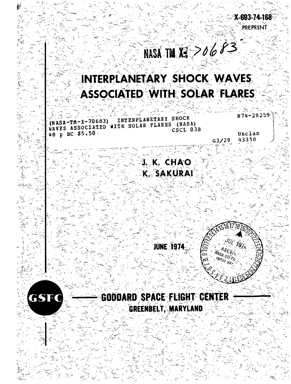 S Ai Nterplanetary Shock- Waves Associated With, Sola Flares .-.-