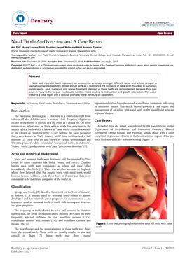 Natal Tooth-An Overview and a Case Report