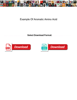 Example of Aromatic Amino Acid