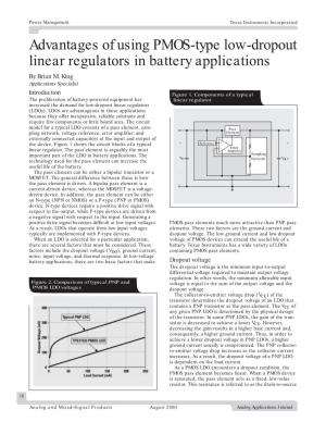 Advantages of Using PMOS-Type Low-Dropout Linear Regulators in Battery Applications by Brian M