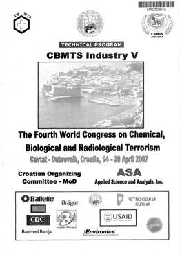 The Fourth World Congress on Chemical, Biological and Radiological Terrorism