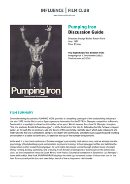 Pumping Iron Discussion Guide