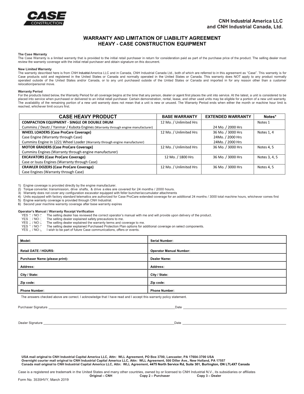 CNH Industrial America LLC and CNH Industrial Canada, Ltd