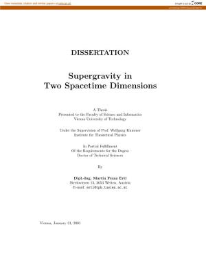 Supergravity in Two Spacetime Dimensions