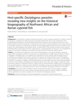 Host-Specific Dactylogyrus Parasites Revealing New Insights on The