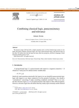 Combining Classical Logic, Paraconsistency and Relevance