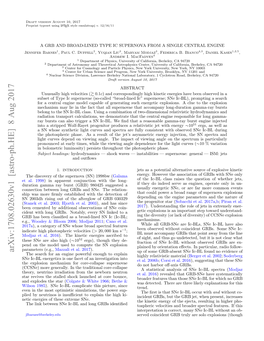 A GRB and BROAD-LINED TYPE IC SUPERNOVA from a SINGLE CENTRAL ENGINE Jennifer Barnes1, Paul C