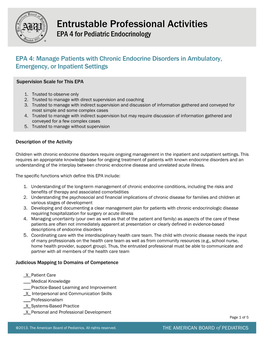 EPA 4 for Pediatric Endocrinology