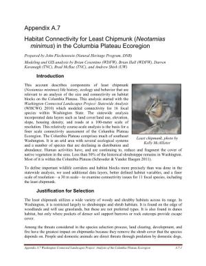 Appendix A.7 Habitat Connectivity for Least Chipmunk (Neotamias Minimus) in the Columbia Plateau Ecoregion