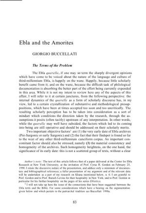 Ebla and the Amorites