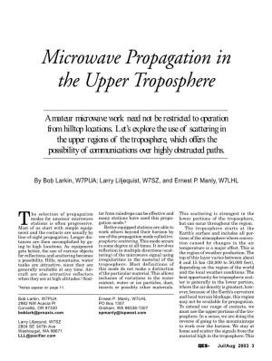 Microwave Propagation in the Upper Troposphere