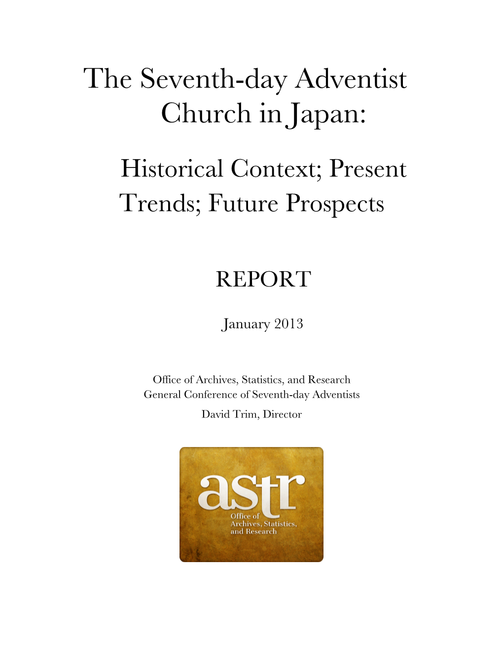 The Seventh-Day Adventist Church in Japan: Historical Context