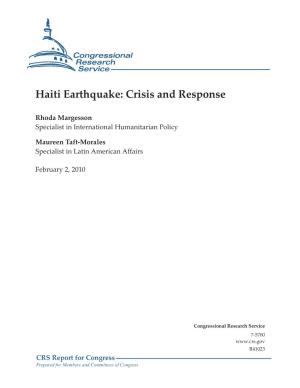Haiti Earthquake: Crisis and Response