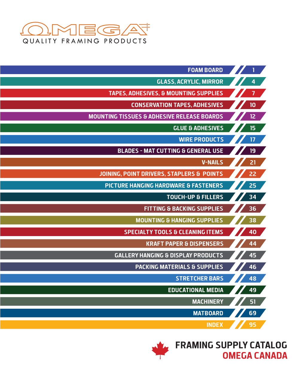 FRAMING SUPPLY CATALOG OMEGA CANADA Telephone: 1-877-452-3799 Or: 905-452-3799905-856-4343 Fax: 1-877-452-3783 Or: 905-452-3783905-856-4349 Terms & Conditions