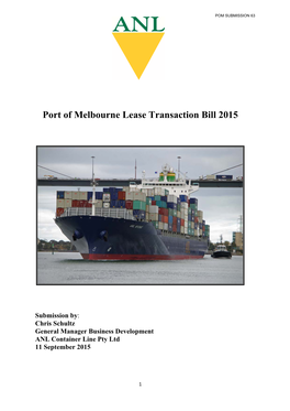 Port of Melbourne Lease Transaction Bill 2015