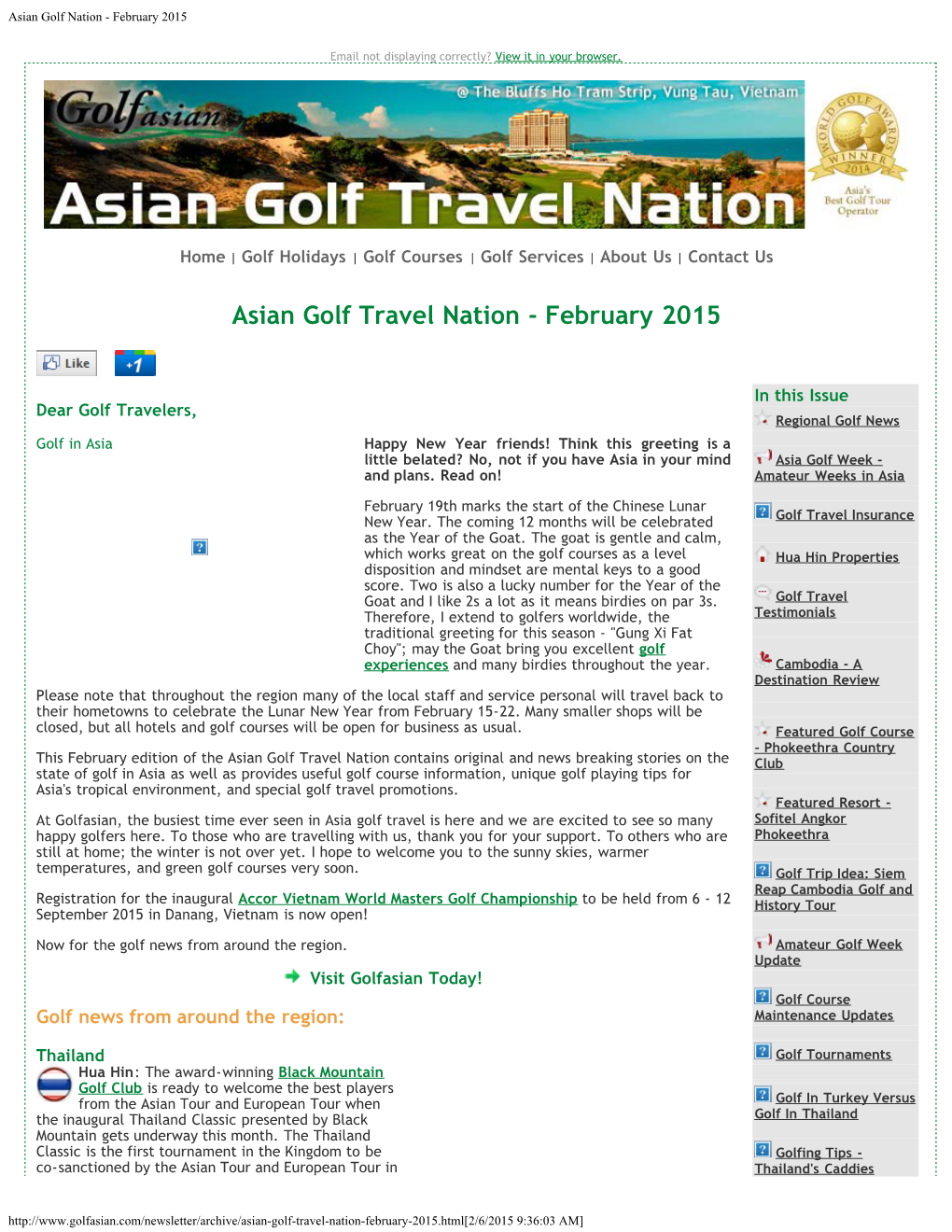 Asian Golf Nation - February 2015