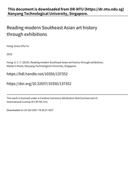 Reading Modern Southeast Asian Art History Through Exhibitions
