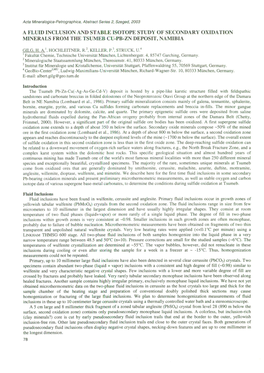 A Fluid Inclusion and Stable Isotope Study of Secondary Oxidation Minerals from the Tsumeb Cu-Pb-Zn Deposit, Namibia