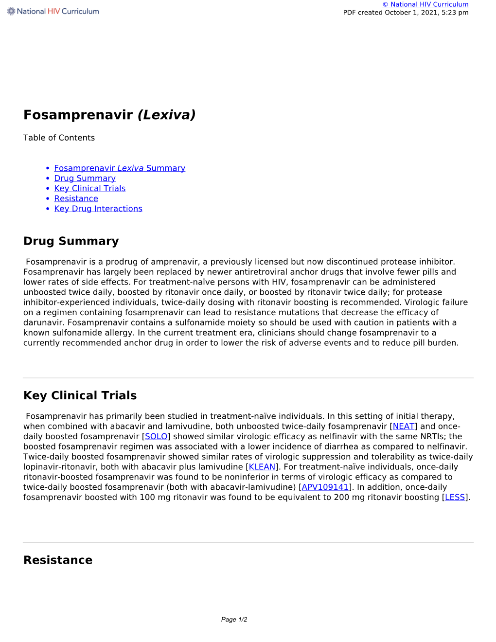 Page: Treatment-Drugs