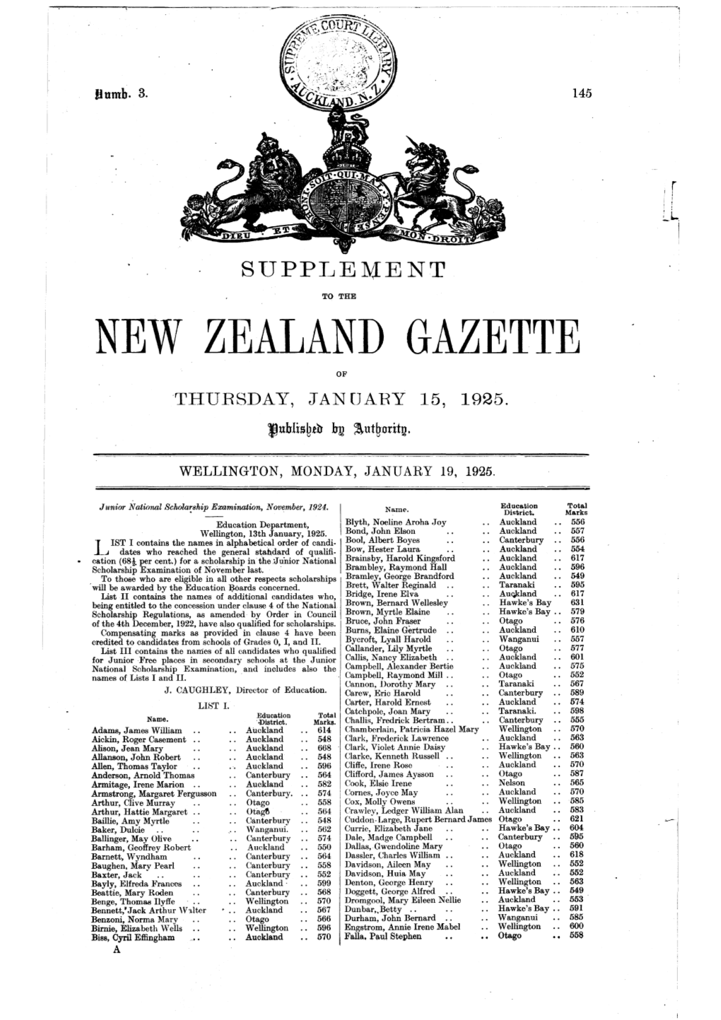 No 3, 15 January 1925
