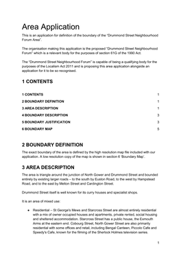 Neighbourhood Area Application