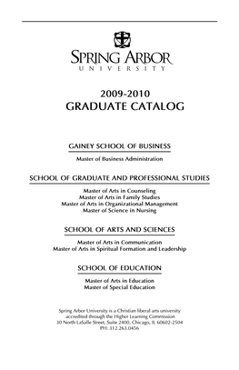 2009-2010 Graduate Catalog