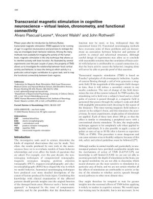 Transcranial Magnetic Stimulation in Cognitive Neuroscience – Virtual