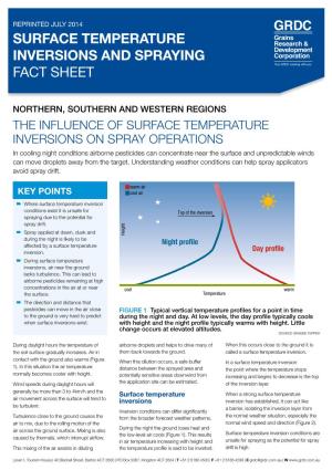 Surface Temperature Inversions and Spraying FACT SHEET