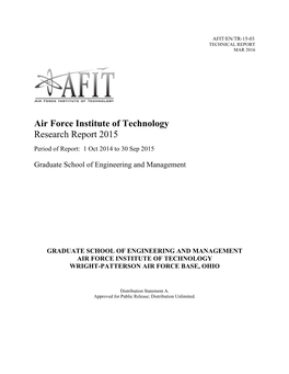 Air Force Institute of Technology Research Report 2015