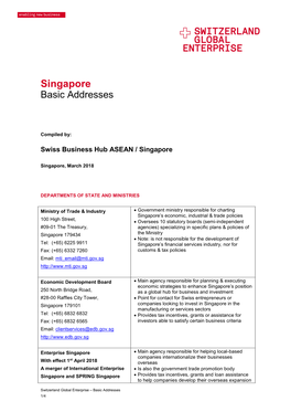 Singapore Basic Addresses