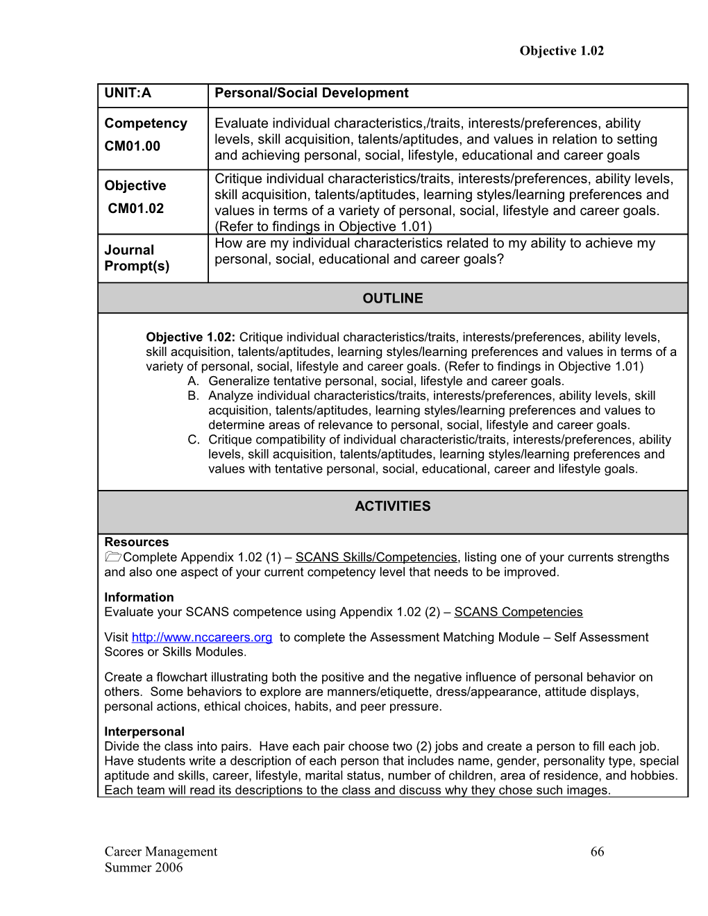 Personal/Social Development s1