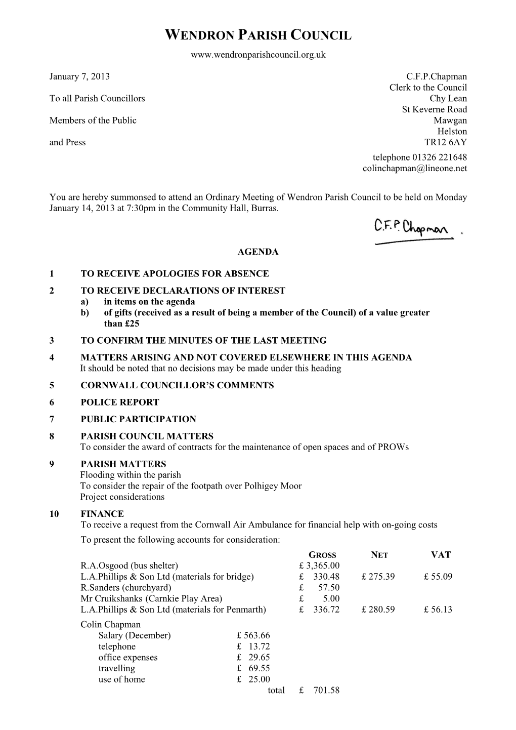 Wendron Parish Council