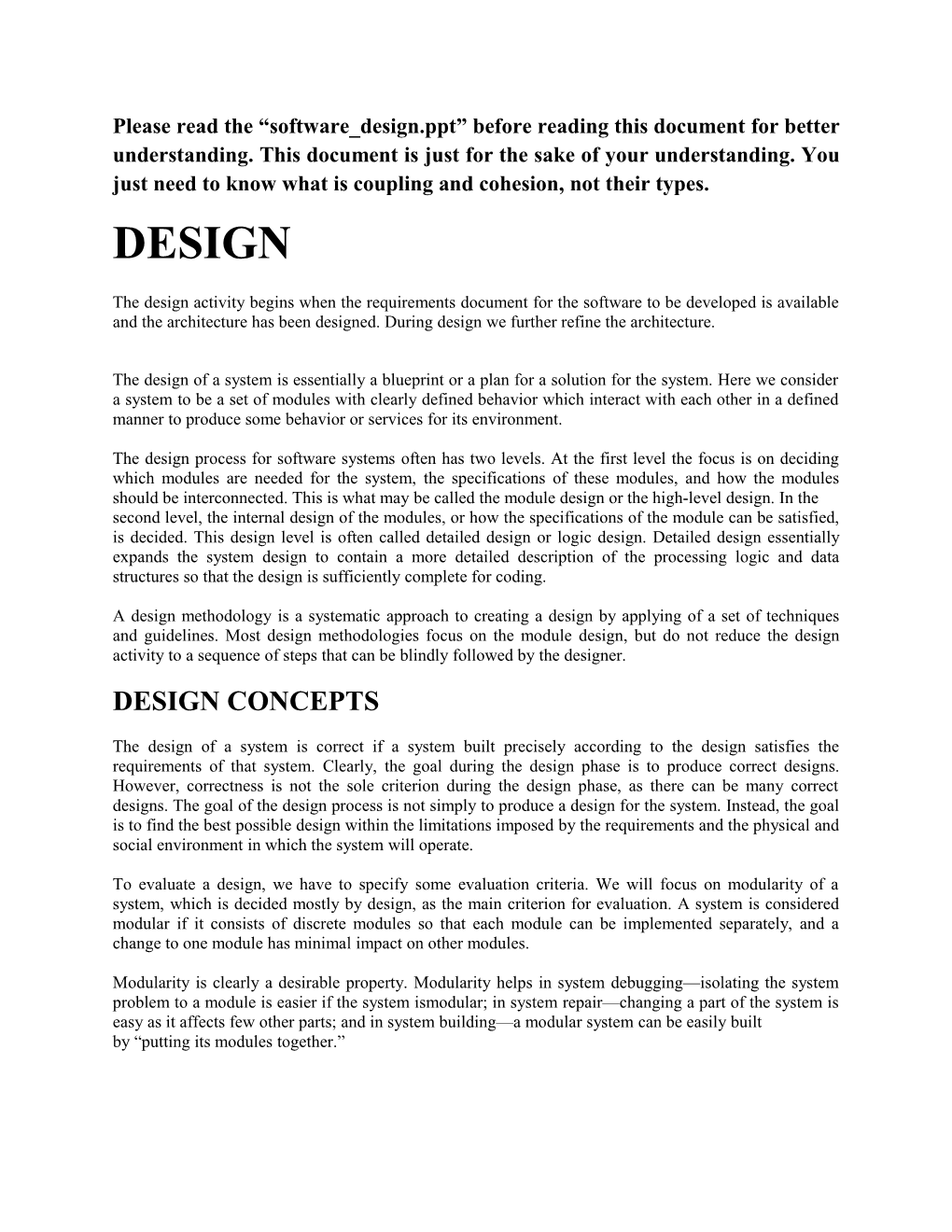 Please Read the Software Design.Ppt Before Reading This Document for Better Understanding