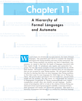 Chapter 11 a Hierarchy of Formal Languages and Automata