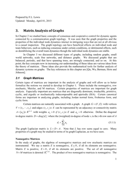 3. Matrix Analysis of Graphs