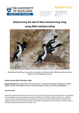 Determining the Diet of New Zealand King Shag Using DNA Metabarcoding