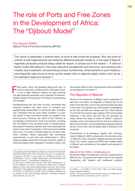 The Role of Ports and Free Zones in the Development of Africa: the “Djibouti Model”