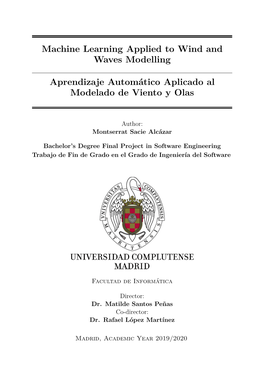 Machine Learning Applied to Wind and Waves Modelling Aprendizaje