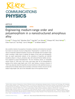 Engineering Medium-Range Order and Polyamorphism in a Nanostructured Amorphous Alloy