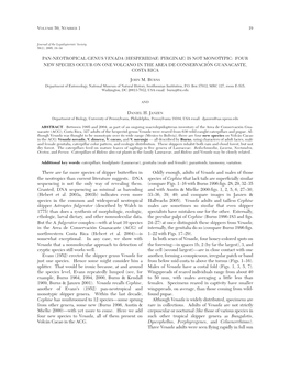 Pan-Neotropical Genus Venada (Hesperiidae: Pyrginae) Is Not Monotypic: Four New Species Occur on One Volcano in the Area De Conservación Guanacaste, Costa Rica