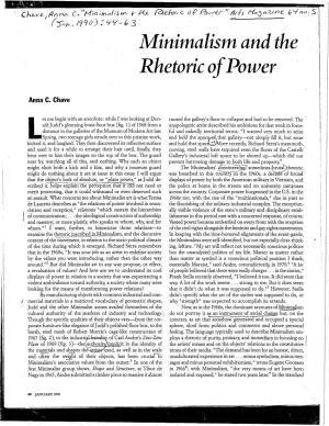 Minimalism and the Rhetoric of Power