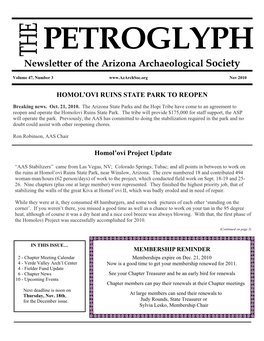 PETROGLYPH Newsletter of the Arizona Archaeological Society