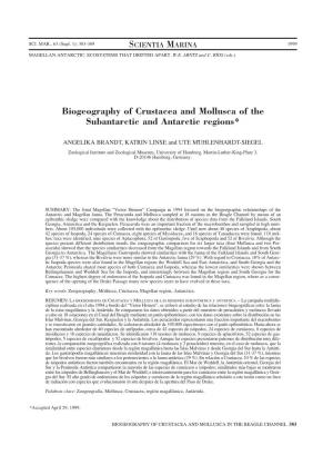 Biogeography of Crustacea and Mollusca of the Subantarctic and Antarctic Regions*