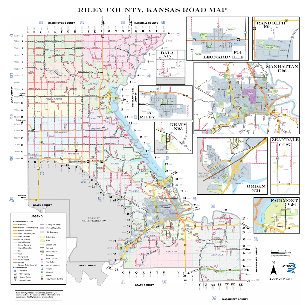 RILEY COUNTY, KANSAS ROAD MAP G