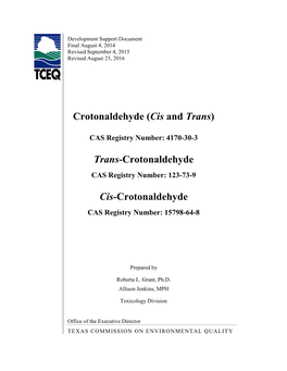 Crotonaldehyde (Cis and Trans)