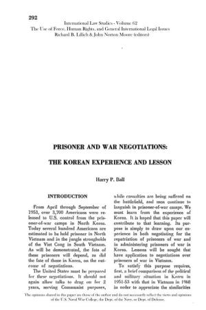 Prisoner and War Negotiations