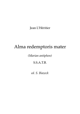 Alma Redemptoris Mater (Lhéritier)